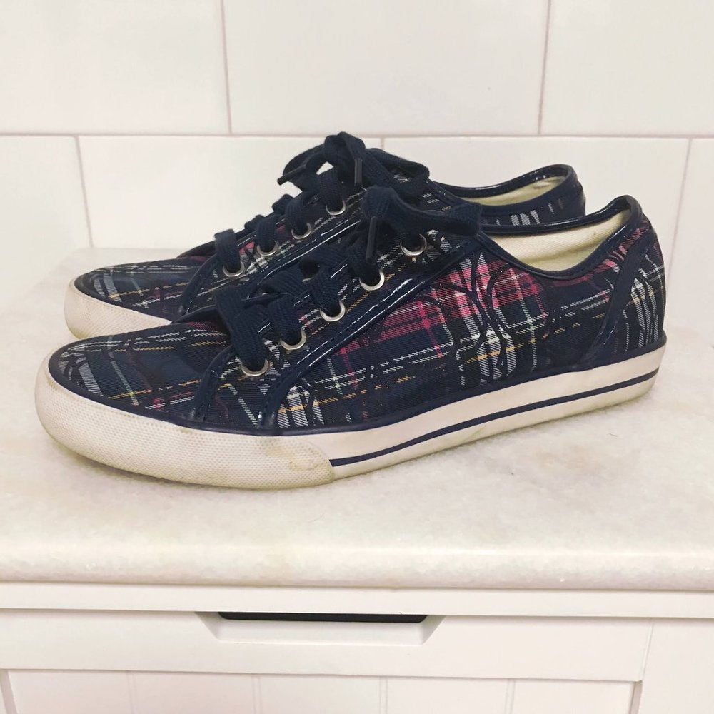 COACH Dee Blue Plaid Sneakers - Picture 5 of 10